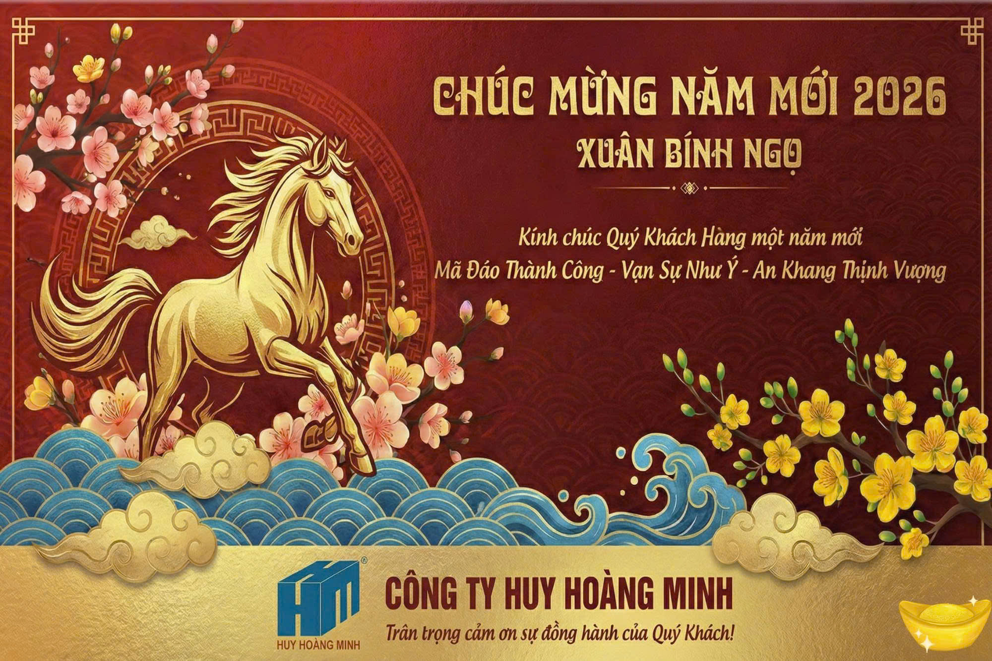 Thư cảm ơn gửi Qúy khách hàng và đối tác của Huy Hoàng Minh, 